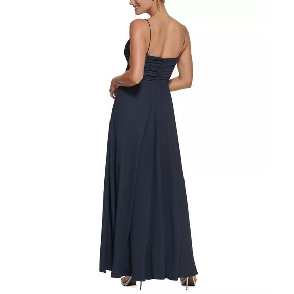 DKNY Ruched-Bodice Gown in Spring Navy - Size 2 - NWT - Picture 3 of 3